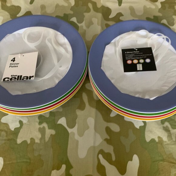 The Cellar -Melamine Barbecue Printed Dinner Plates-Set of 4 x 2 Sets = #8 total - Picture 1 of 10